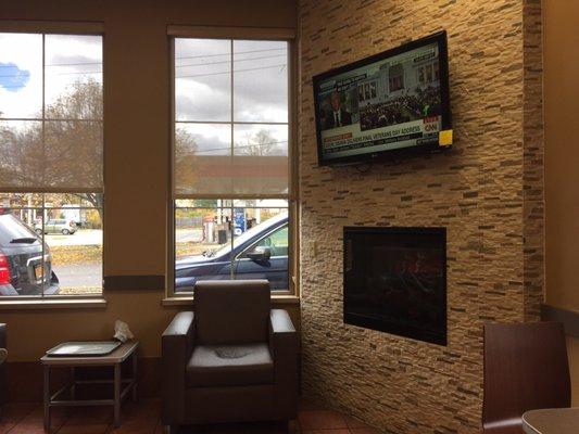 After their last remodel....fire place and flat screen in corner