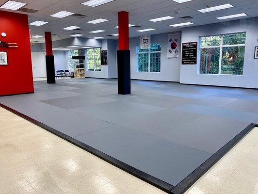 Our large training area, filled with top quality matting.