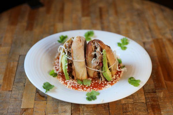 Torta Ahogada from our Brunch Menu