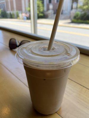 Iced maple latte, half sweet. AMAZING!