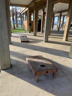 Cornhole under the main office and bathhouse