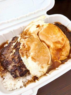 Loco Moco with eggs over easy