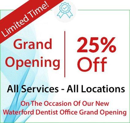 25% OFF All Dental Services - All Locations