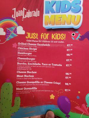 Kids menu (Mar 2024)