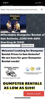 Affordable dumpster rental