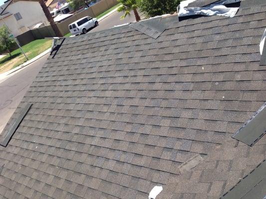 New asphalt shingle roof replacement