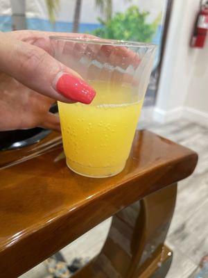 Mimosa while getting a pedicure!