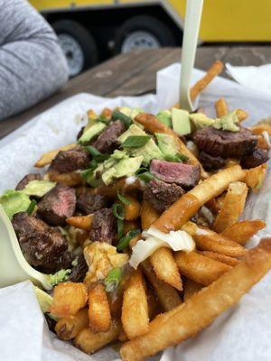 Grilled steak and gravy fries