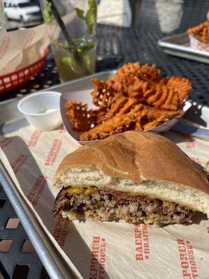 The big daddy and sweet potato fries