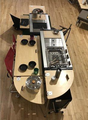 On of many configurations of the Iron Grill Table (IGT) system @ the Snow Peak NY store.