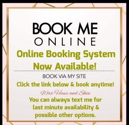 Online booking system for your waxing services