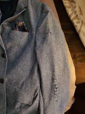 A ruined blazer, was given like nothing is wrong with it... Almost 2 weeks of waiting for the manager, the policy says no reimbursement...