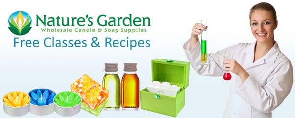 Natures Garden provides free soap making and candle making classes online.