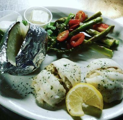 Friday night special- stuffed flounder