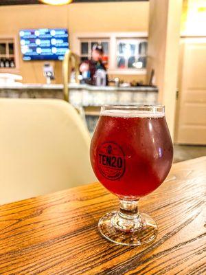 Brandy barrel-aged cherry sour on tap