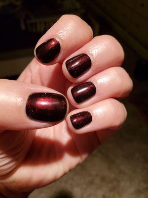 OPI nail polish with a gel coating.