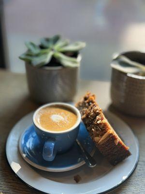 Macchiato and coconut banana bread