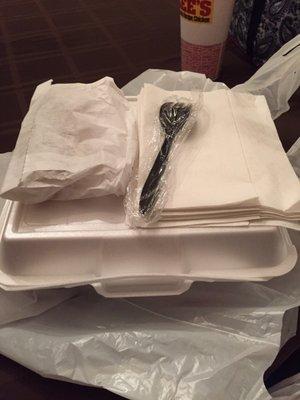 All utensils necessary to eat my to-go meal