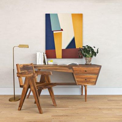 The Boomerang Writing Desk - Handcrafted Reclaimed Teak Wood by Teak Me Home - Berkeley, CA