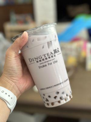 Taro Milk Tea with golden boba - large