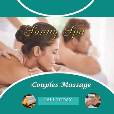 Couples Massage at Sunny Spa is so romantic, but can also be with friends, like a bride and her maid of honor, or two best friends.