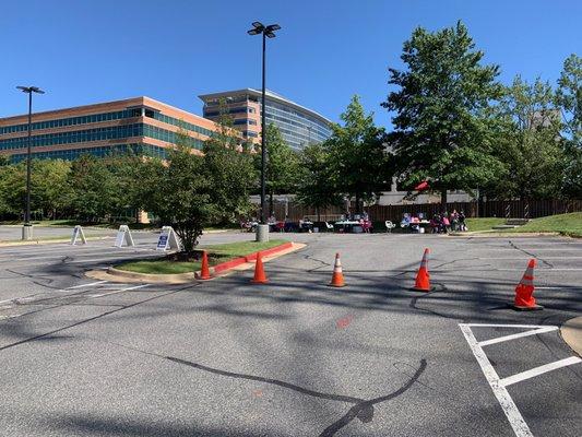 Outdoor flu clinic at the Healthplex