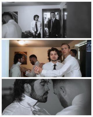 Candid photos of Groomsmen getting ready  amandaandnico.com