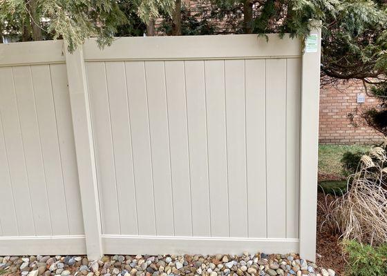 Section of vinyl fence