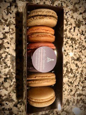 Assorted macarons.