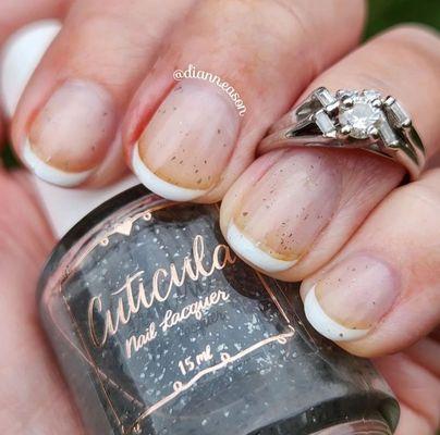 My not at all spectacular wedding day mani that I'd hoped would be the highlight of my whole wedding day look.