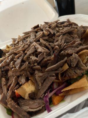 Fattoush Salad with Beef Shawarma!