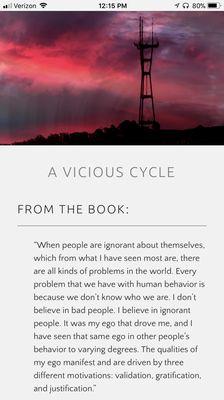 This is my book! A Vicious Cycle. This is a memoir about how the only one that needs to change for the better is myself.