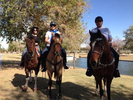 Enjoy with your friends a great horse trail ride.