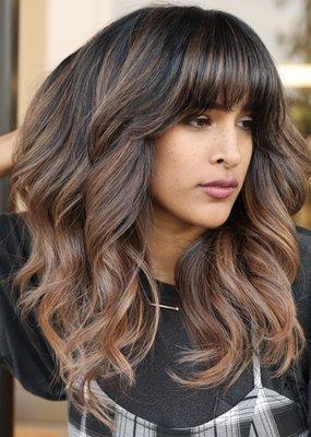 Blush Balayage on Dark Brown Hair