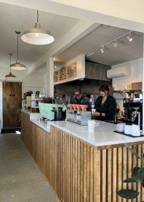 The barista/ ordering counter at Fairview Coffee