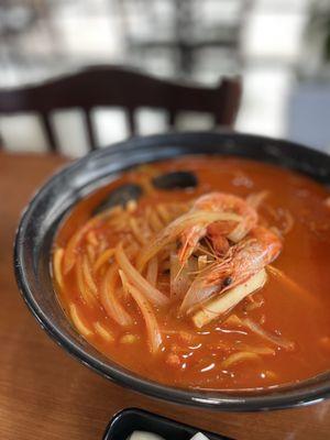 Spicy Seafood Noodle Soup - enough for two!