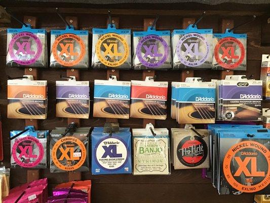 We are a D'Addario dealer.  We carry the most common sets, but can order anything from the D'Addario line if not in stock!