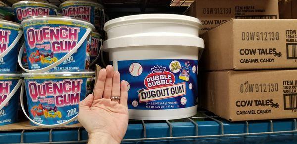 I love that you can buy a small package or buy in bulk like this massive bucket of bubble gum. .