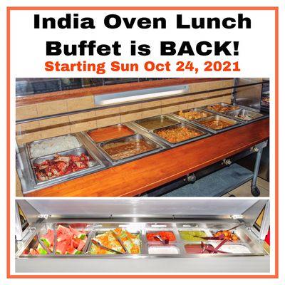 The lunch buffet is back! Starting Sunday 10/24/21!