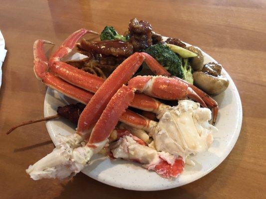 Crab legs on Sunday. They weren't too bad.