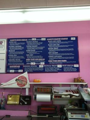 Sundae menu