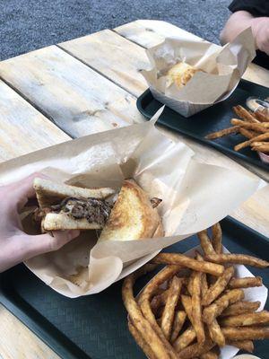 Patty melt, fries with the secret sauce