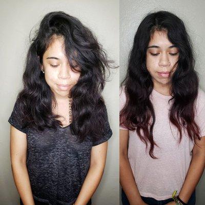 Curly Cut on naturally wavy hair. No straightening before cutting needed