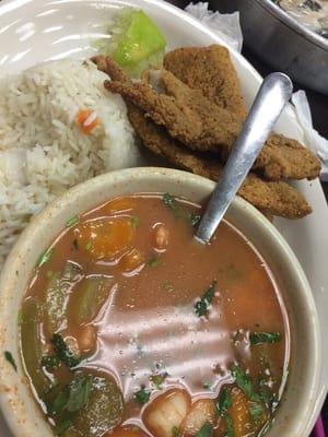 Chicharrón y Caldo de Camarón