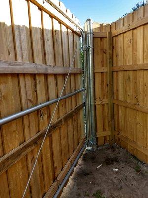 wood fence and gate