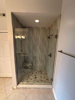 Full shower remodel, new tile, new shower doors new everything.