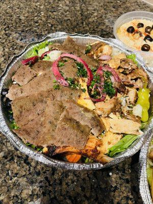 3D. Lamb Gyro and Chicken Salad