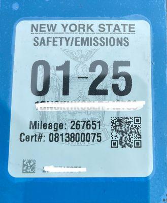 NYS Inspection 7 day a week .