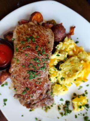 Steak and eggs