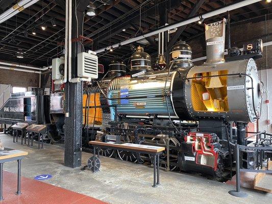 Inside of a steam locomotive display